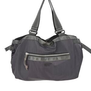 George Gina & Lucy Groover Nylon Shoulder Bag Gray Black Y2K 17" Utility Tote